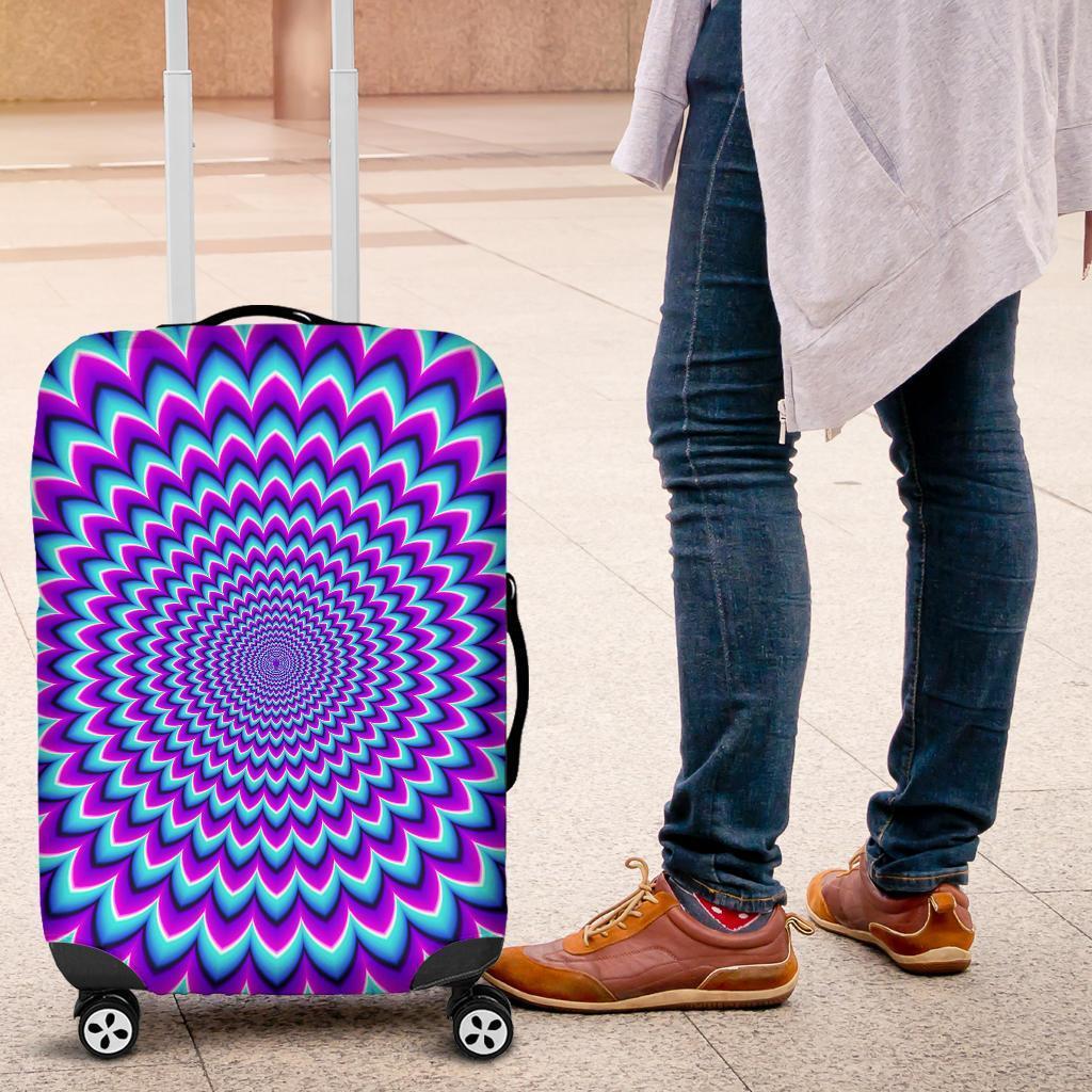 Blue Expansion Moving Optical Illusion Luggage Cover GearFrost