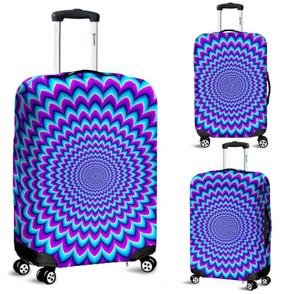 Blue Expansion Moving Optical Illusion Luggage Cover GearFrost