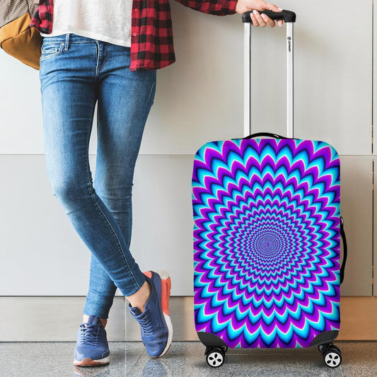 Blue Expansion Moving Optical Illusion Luggage Cover GearFrost