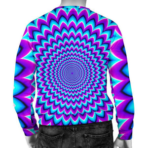 Blue Expansion Moving Optical Illusion Men's Crewneck Sweatshirt GearFrost