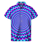 Blue Expansion Moving Optical Illusion Men's Short Sleeve Shirt