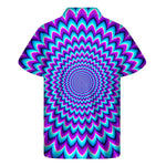 Blue Expansion Moving Optical Illusion Men's Short Sleeve Shirt