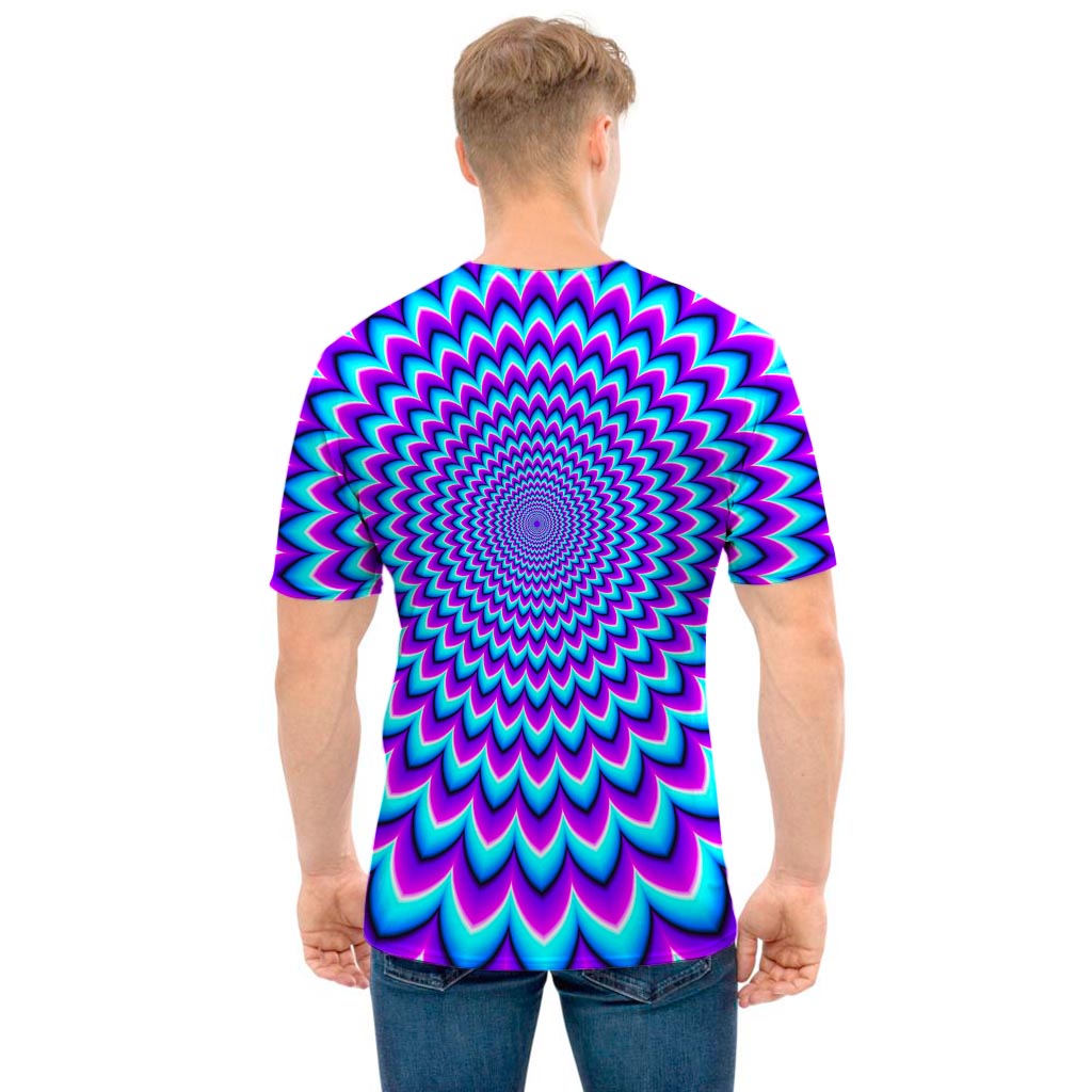 Blue Expansion Moving Optical Illusion Men's T-Shirt