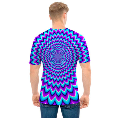 Blue Expansion Moving Optical Illusion Men's T-Shirt