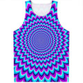 Blue Expansion Moving Optical Illusion Men's Tank Top