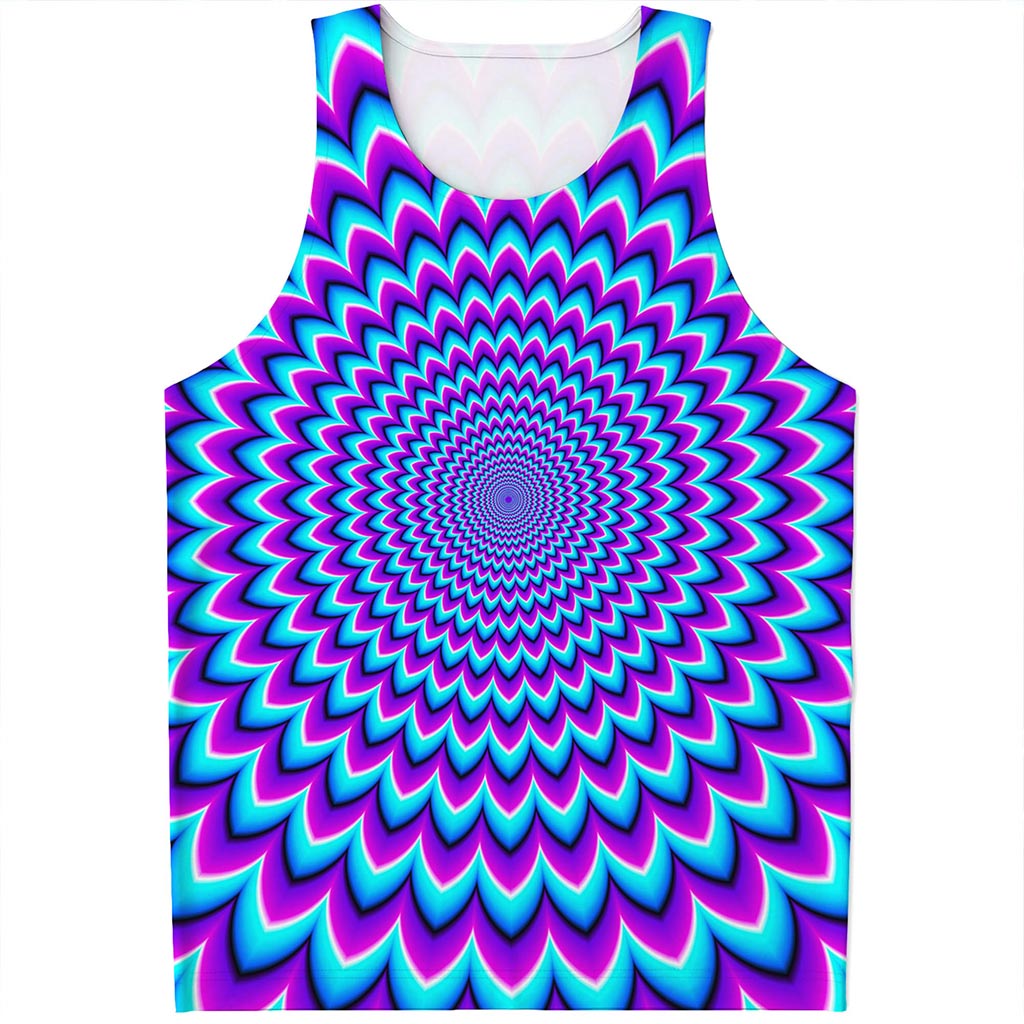 Blue Expansion Moving Optical Illusion Men's Tank Top