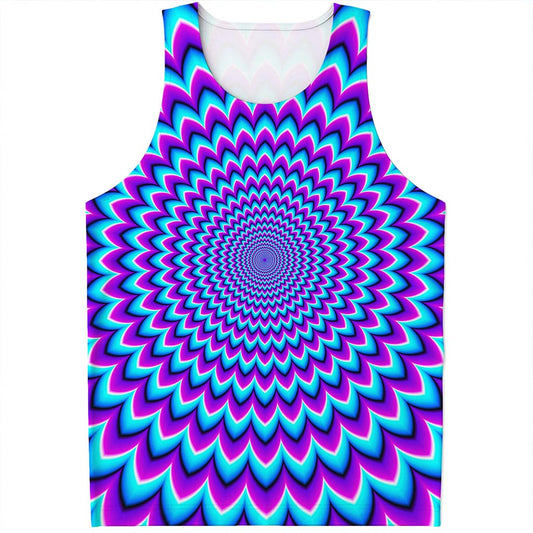 Blue Expansion Moving Optical Illusion Men's Tank Top