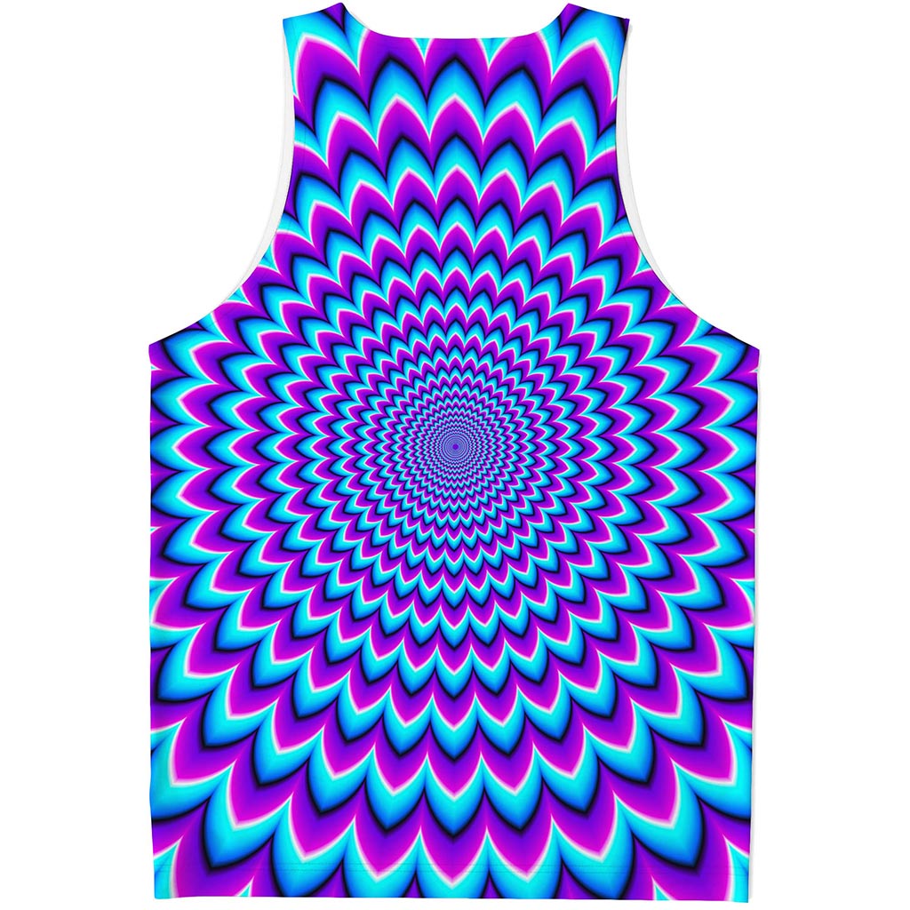 Blue Expansion Moving Optical Illusion Men's Tank Top