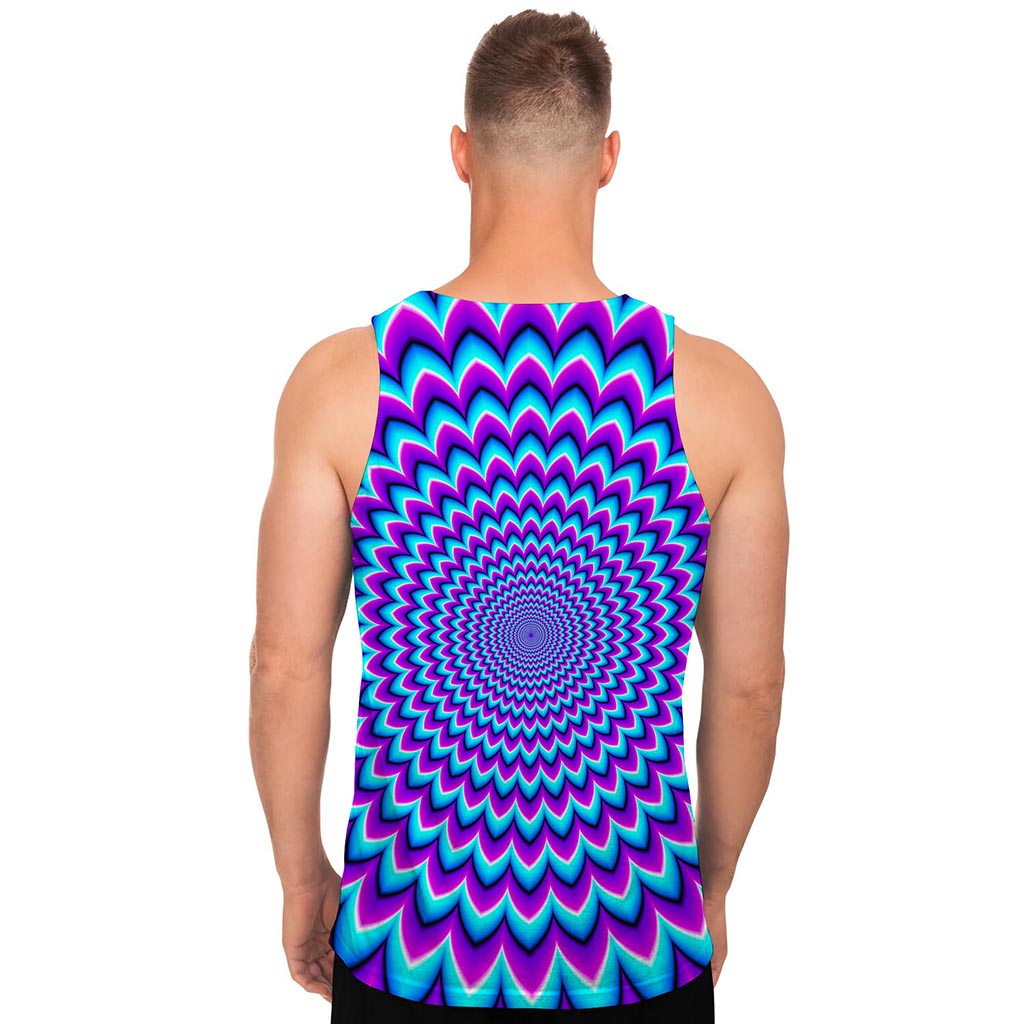 Blue Expansion Moving Optical Illusion Men's Tank Top