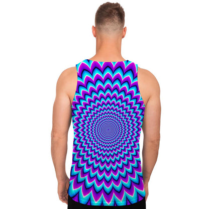 Blue Expansion Moving Optical Illusion Men's Tank Top