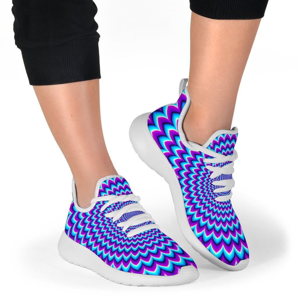 Blue Expansion Moving Optical Illusion Mesh Knit Shoes GearFrost