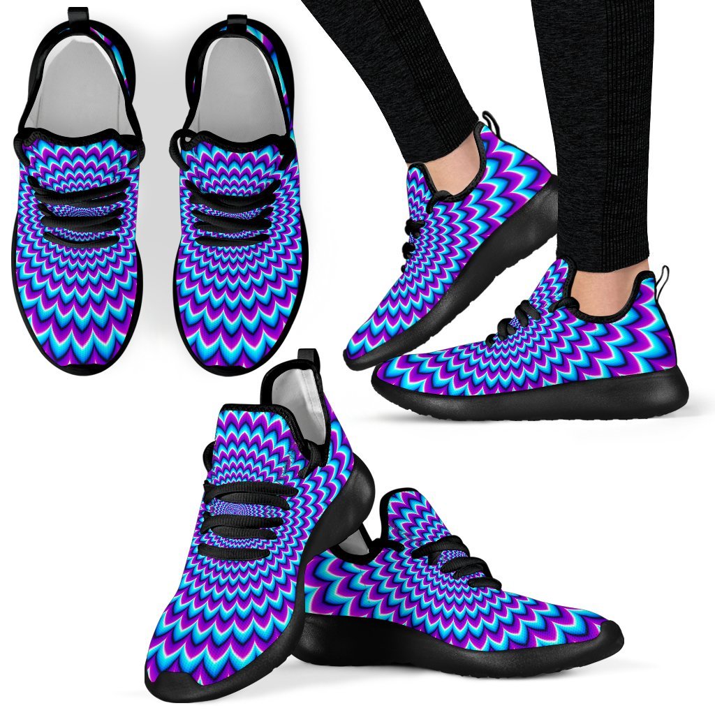 Blue Expansion Moving Optical Illusion Mesh Knit Shoes GearFrost
