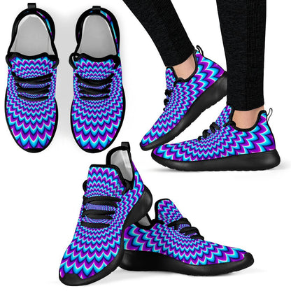 Blue Expansion Moving Optical Illusion Mesh Knit Shoes GearFrost