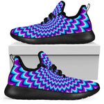 Blue Expansion Moving Optical Illusion Mesh Knit Shoes GearFrost