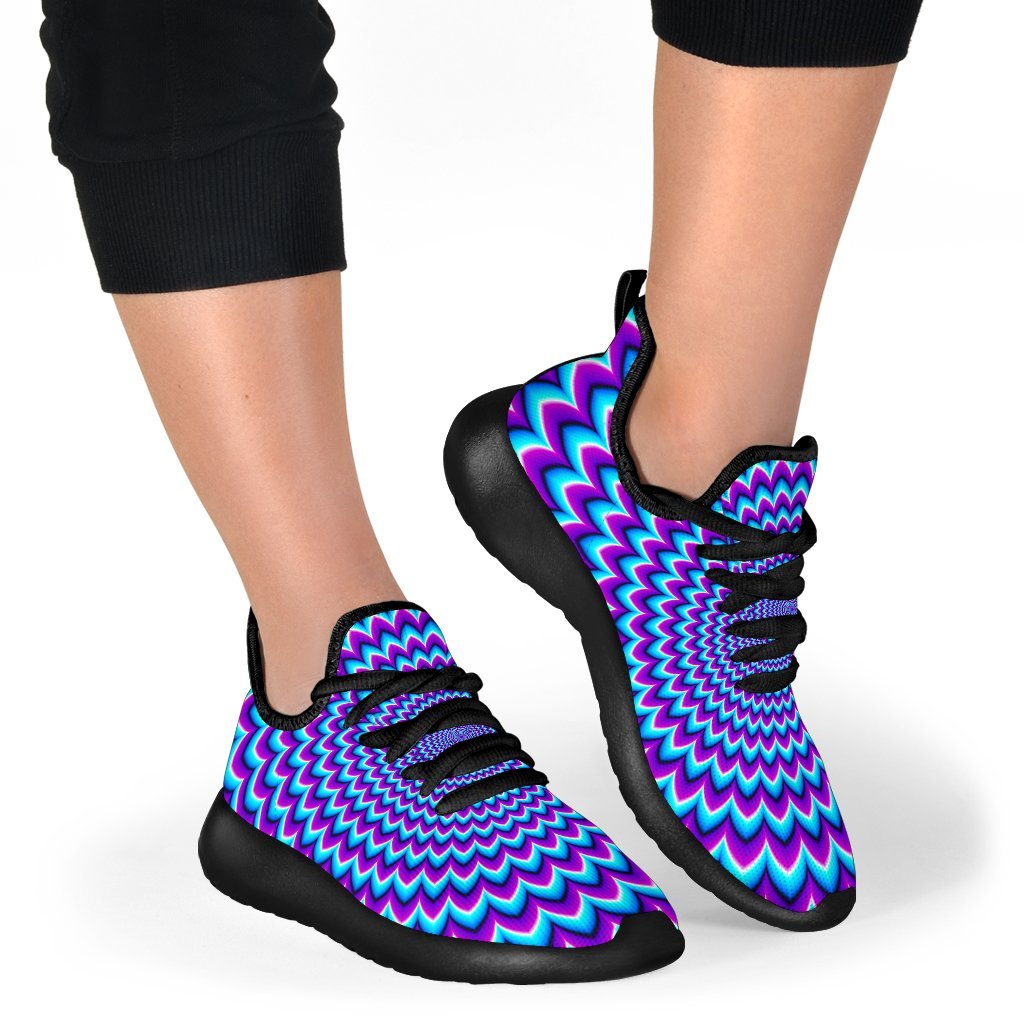 Blue Expansion Moving Optical Illusion Mesh Knit Shoes GearFrost