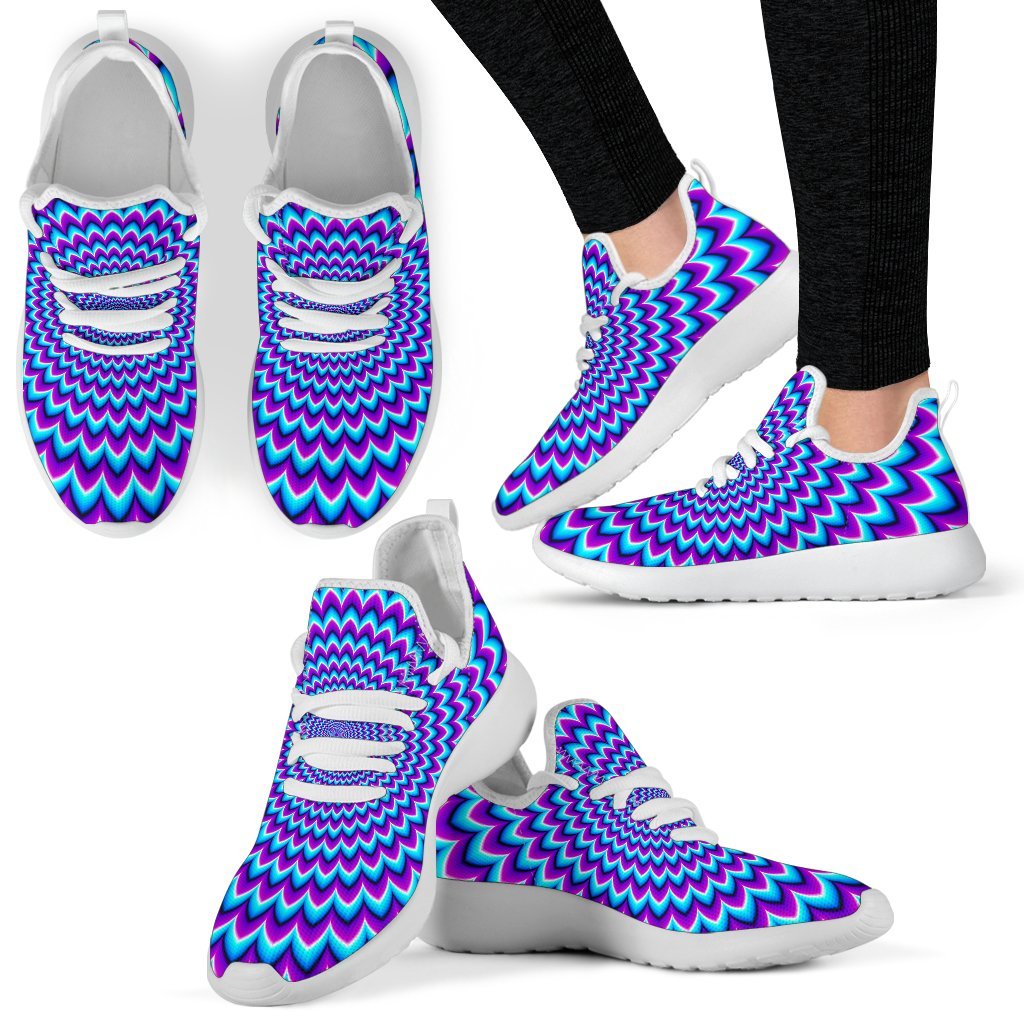 Blue Expansion Moving Optical Illusion Mesh Knit Shoes GearFrost