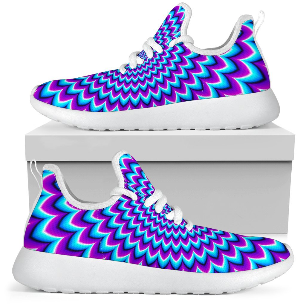 Blue Expansion Moving Optical Illusion Mesh Knit Shoes GearFrost