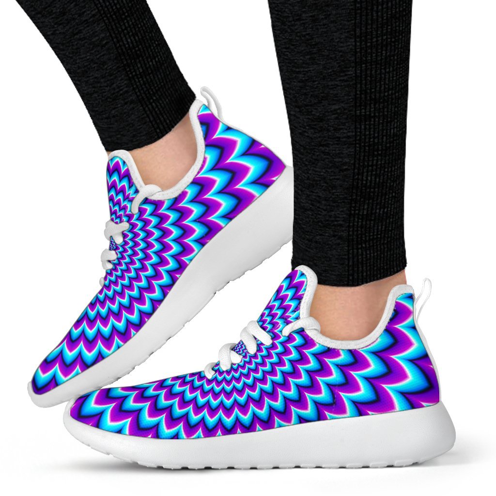 Blue Expansion Moving Optical Illusion Mesh Knit Shoes GearFrost