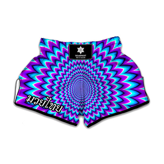 Blue Expansion Moving Optical Illusion Muay Thai Boxing Shorts