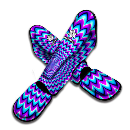 Blue Expansion Moving Optical Illusion Muay Thai Shin Guard