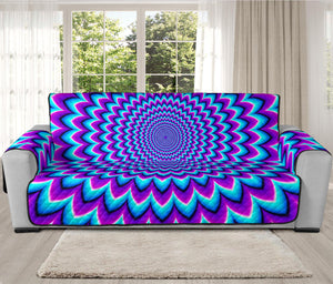 Blue Expansion Moving Optical Illusion Oversized Sofa Protector