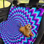 Blue Expansion Moving Optical Illusion Pet Car Back Seat Cover