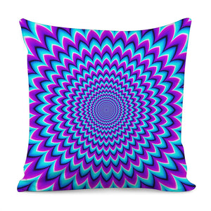 Blue Expansion Moving Optical Illusion Pillow Cover
