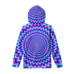 Blue Expansion Moving Optical Illusion Pullover Hoodie