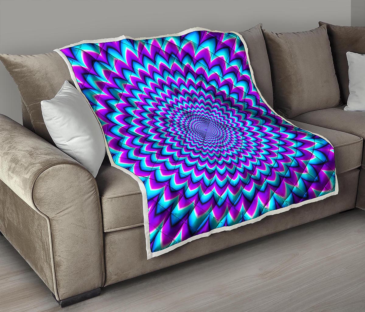 Blue Expansion Moving Optical Illusion Quilt