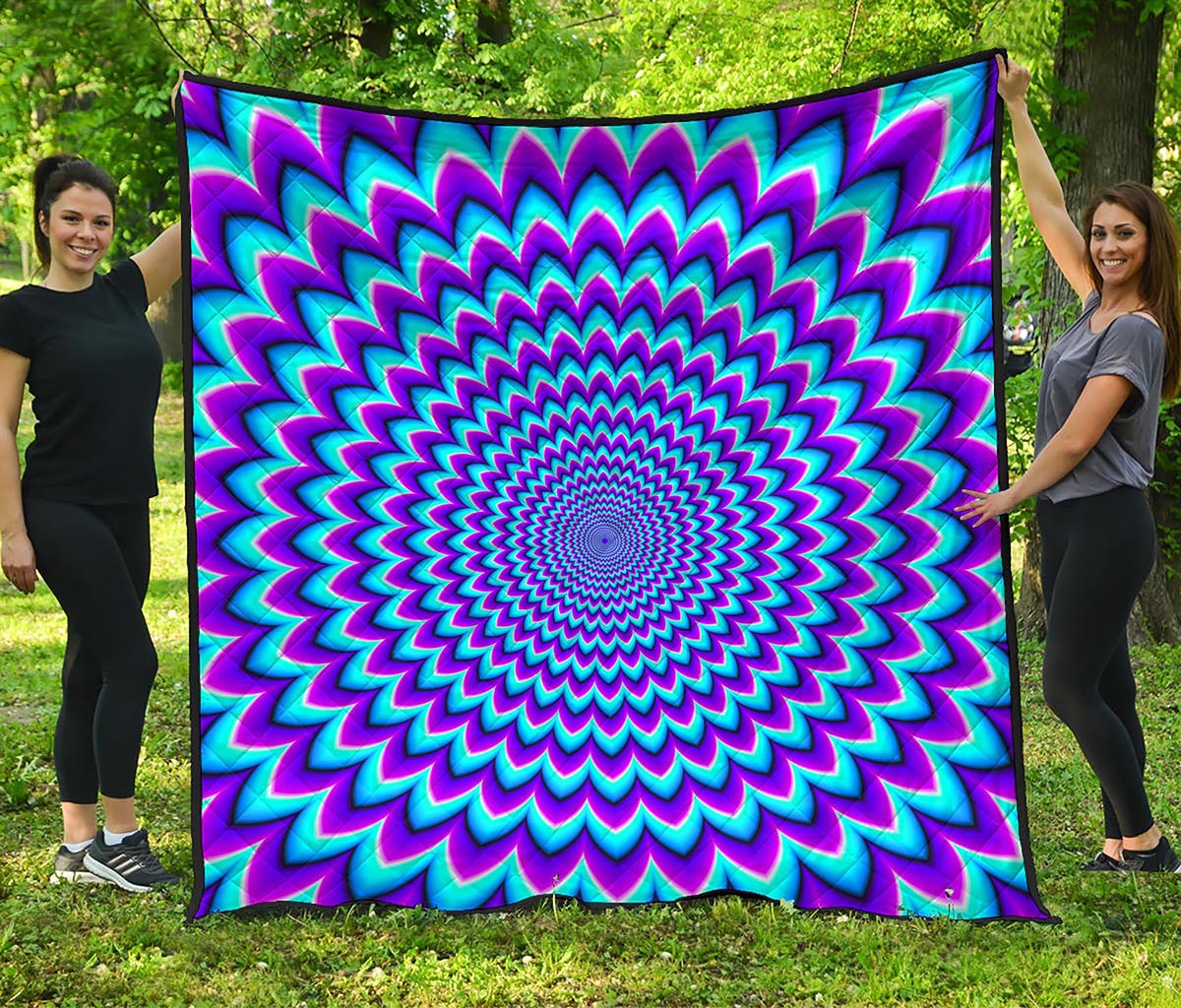Blue Expansion Moving Optical Illusion Quilt