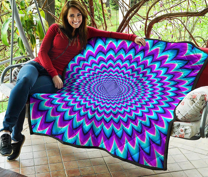 Blue Expansion Moving Optical Illusion Quilt