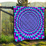 Blue Expansion Moving Optical Illusion Quilt