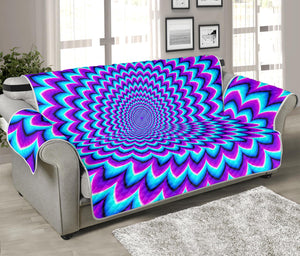 Blue Expansion Moving Optical Illusion Sofa Protector