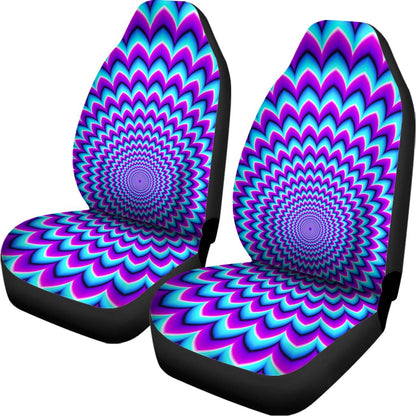 Blue Expansion Moving Optical Illusion Universal Fit Car Seat Covers