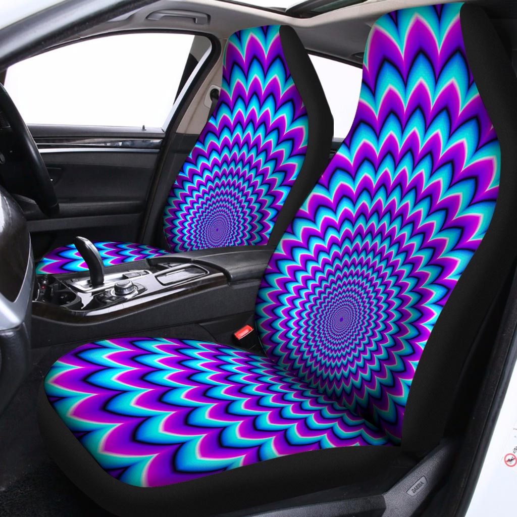 Blue Expansion Moving Optical Illusion Universal Fit Car Seat Covers