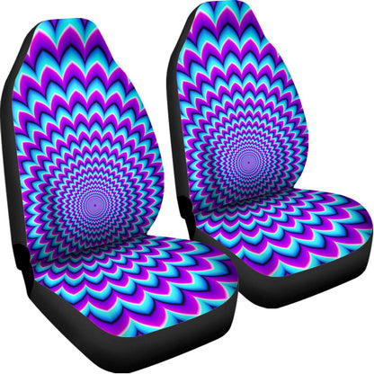 Blue Expansion Moving Optical Illusion Universal Fit Car Seat Covers