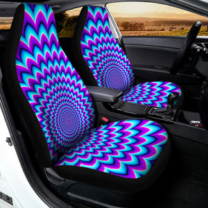 Blue Expansion Moving Optical Illusion Universal Fit Car Seat Covers