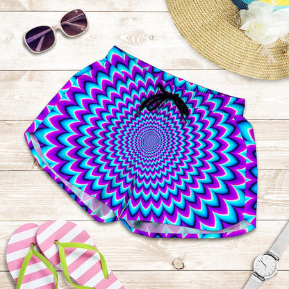 Blue Expansion Moving Optical Illusion Women's Shorts