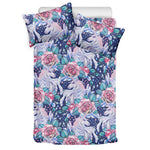 Blue Fairy Rose Unicorn Pattern Print Duvet Cover Bedding Set