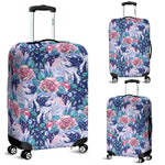 Blue Fairy Rose Unicorn Pattern Print Luggage Cover GearFrost