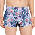 Blue Fairy Rose Unicorn Pattern Print Men's Boxer Briefs