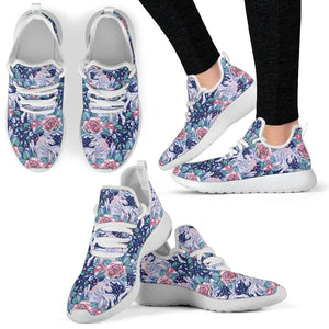 Blue Fairy Rose Unicorn Pattern Print Mesh Knit Shoes GearFrost