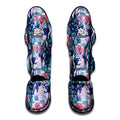 Blue Fairy Rose Unicorn Pattern Print Muay Thai Shin Guards