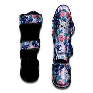 Blue Fairy Rose Unicorn Pattern Print Muay Thai Shin Guard