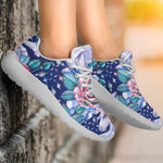 Blue Fairy Rose Unicorn Pattern Print Sport Shoes GearFrost
