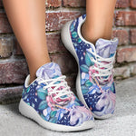 Blue Fairy Rose Unicorn Pattern Print Sport Shoes GearFrost