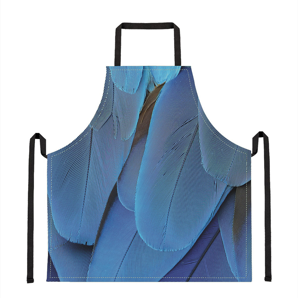 Blue Feather Print Apron