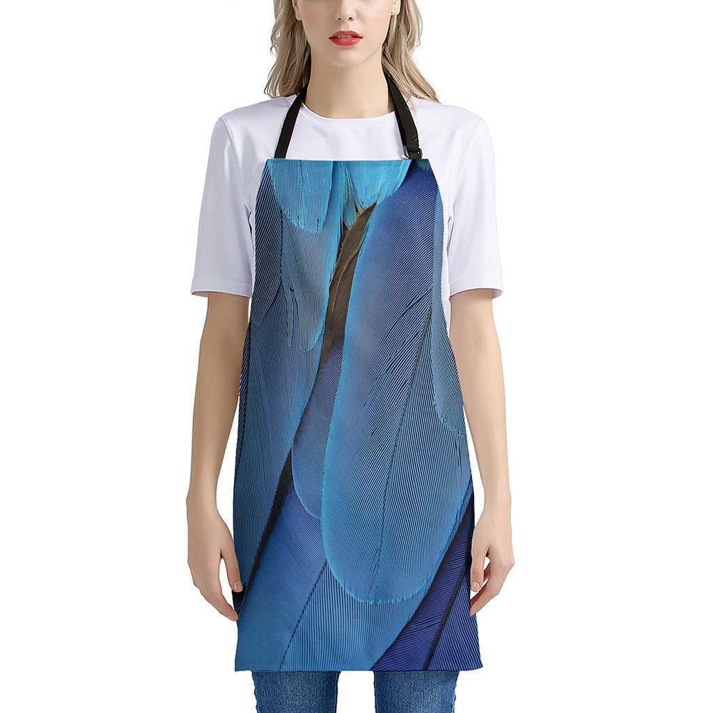 Blue Feather Print Apron