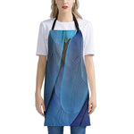 Blue Feather Print Apron