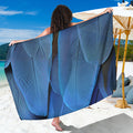 Blue Feather Print Beach Sarong Wrap